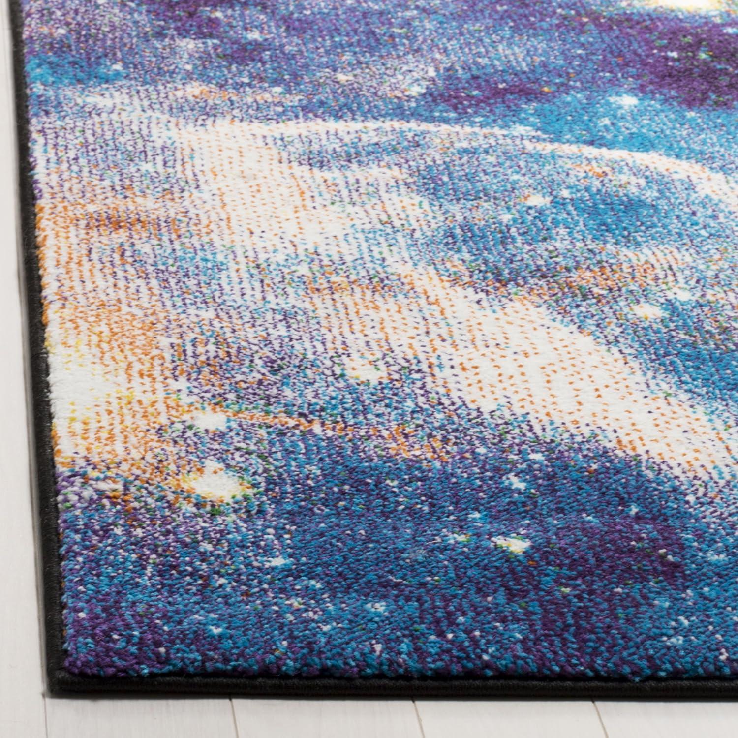 image:imageSAFAVIEH Galaxy Collection Area Rug 53 x 76 Orange amp Multi Abstract Design NonShedding amp Easy Care Ideal for High Traffic Areas in Living Room Bedroom GAL109DPurpleMulti