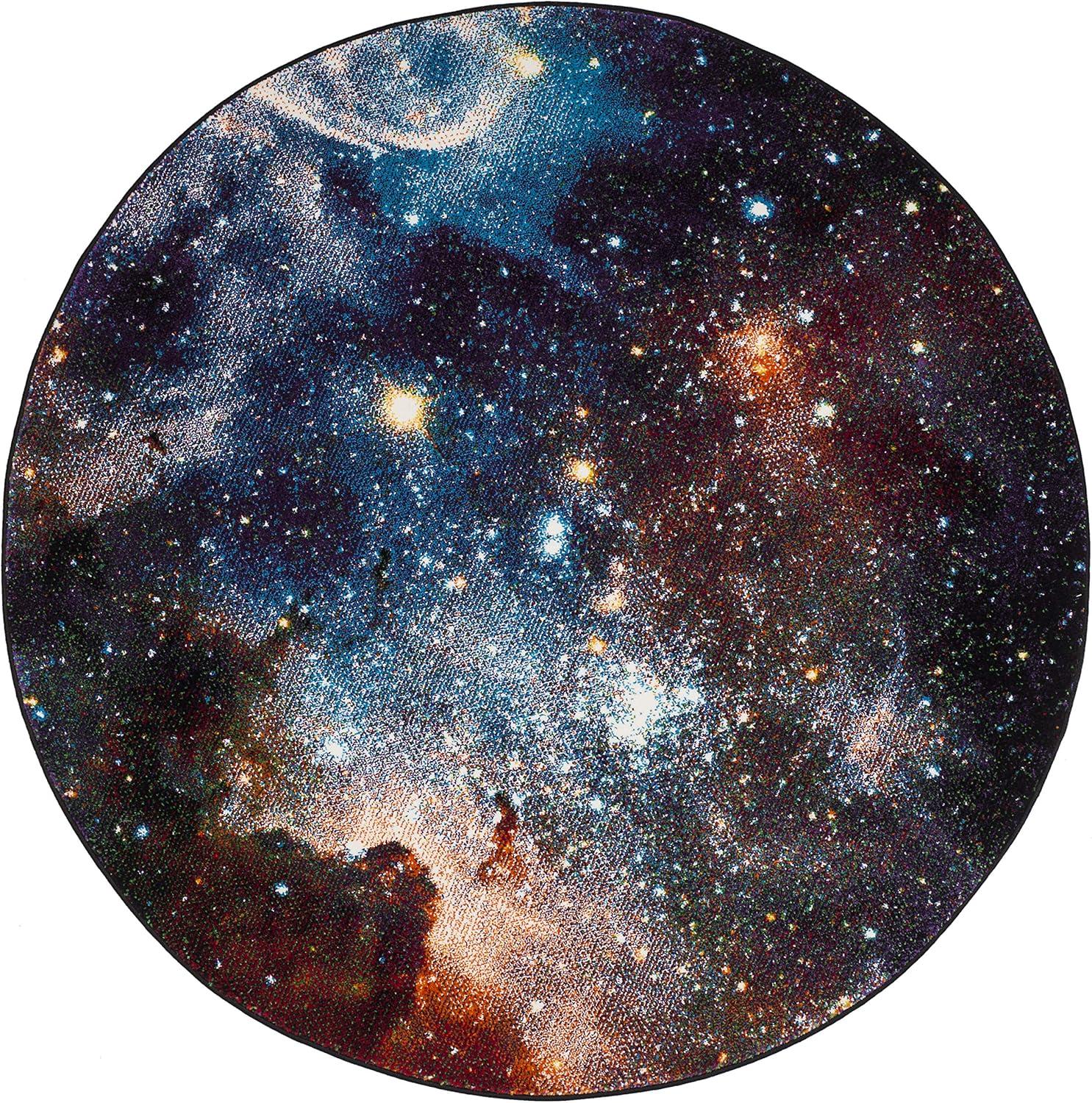 image:imageSAFAVIEH Galaxy Collection Area Rug 53 x 76 Orange amp Multi Abstract Design NonShedding amp Easy Care Ideal for High Traffic Areas in Living Room Bedroom GAL109DPurpleMulti