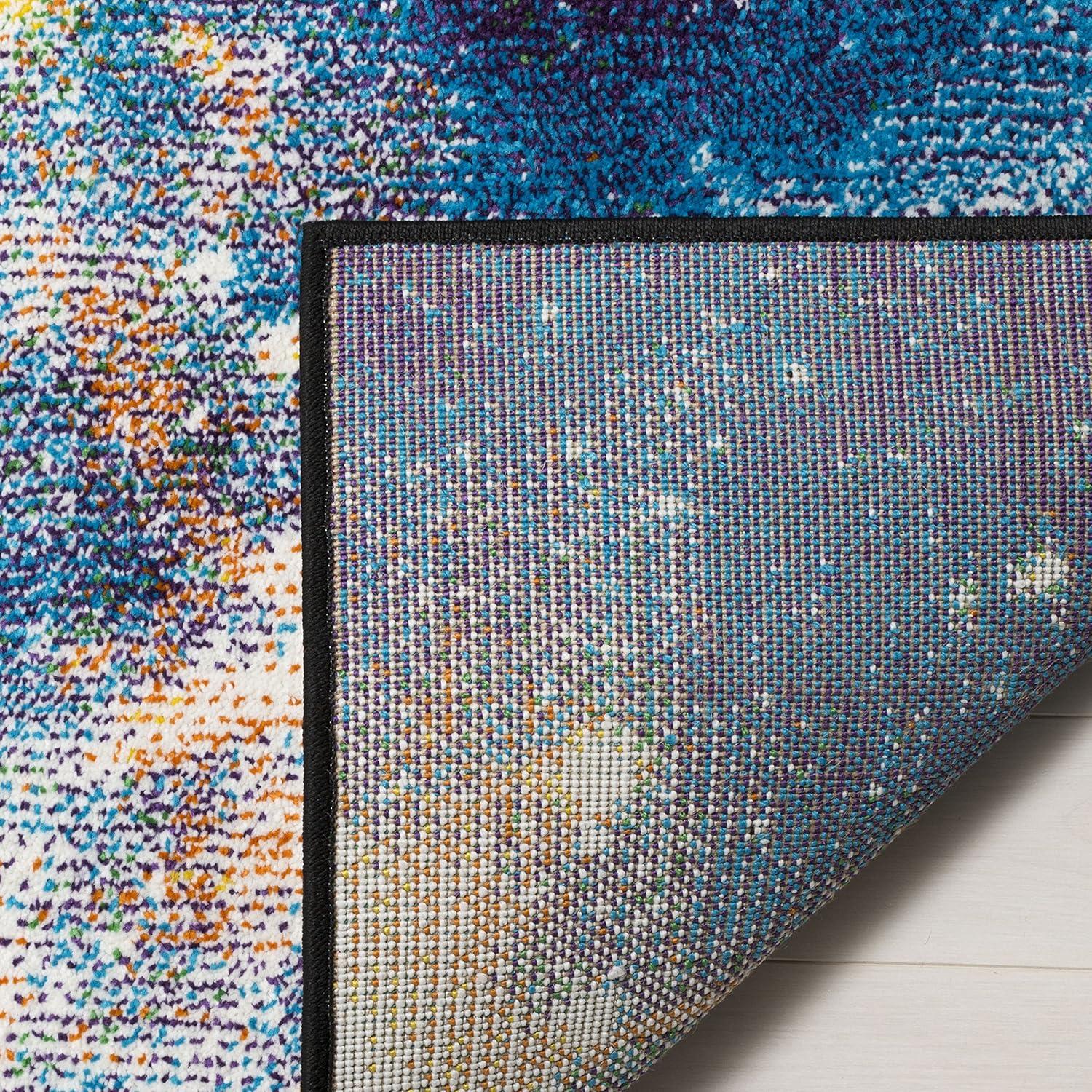 image:imageSAFAVIEH Galaxy Collection Area Rug 53 x 76 Orange amp Multi Abstract Design NonShedding amp Easy Care Ideal for High Traffic Areas in Living Room Bedroom GAL109DPurpleMulti