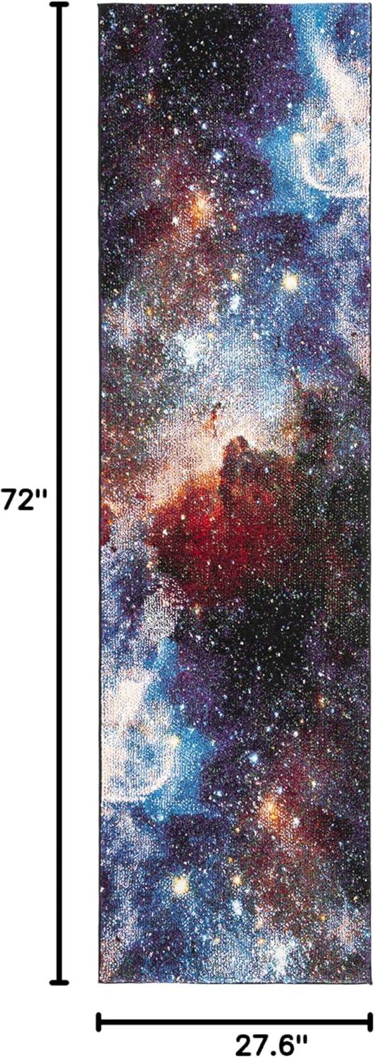 image:imageSAFAVIEH Galaxy Collection Area Rug 53 x 76 Orange amp Multi Abstract Design NonShedding amp Easy Care Ideal for High Traffic Areas in Living Room Bedroom GAL109DPurpleMulti