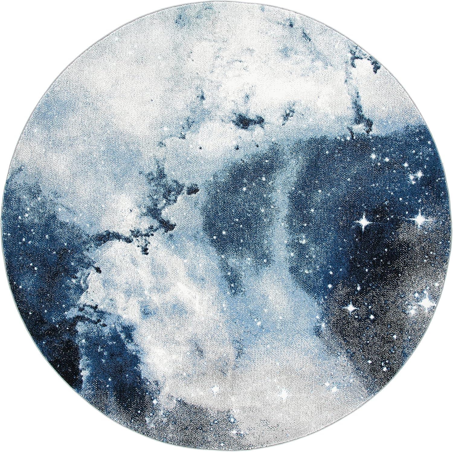 image:imageSAFAVIEH Galaxy Collection Area Rug 53 x 76 Orange amp Multi Abstract Design NonShedding amp Easy Care Ideal for High Traffic Areas in Living Room Bedroom GAL109DBlueIvory