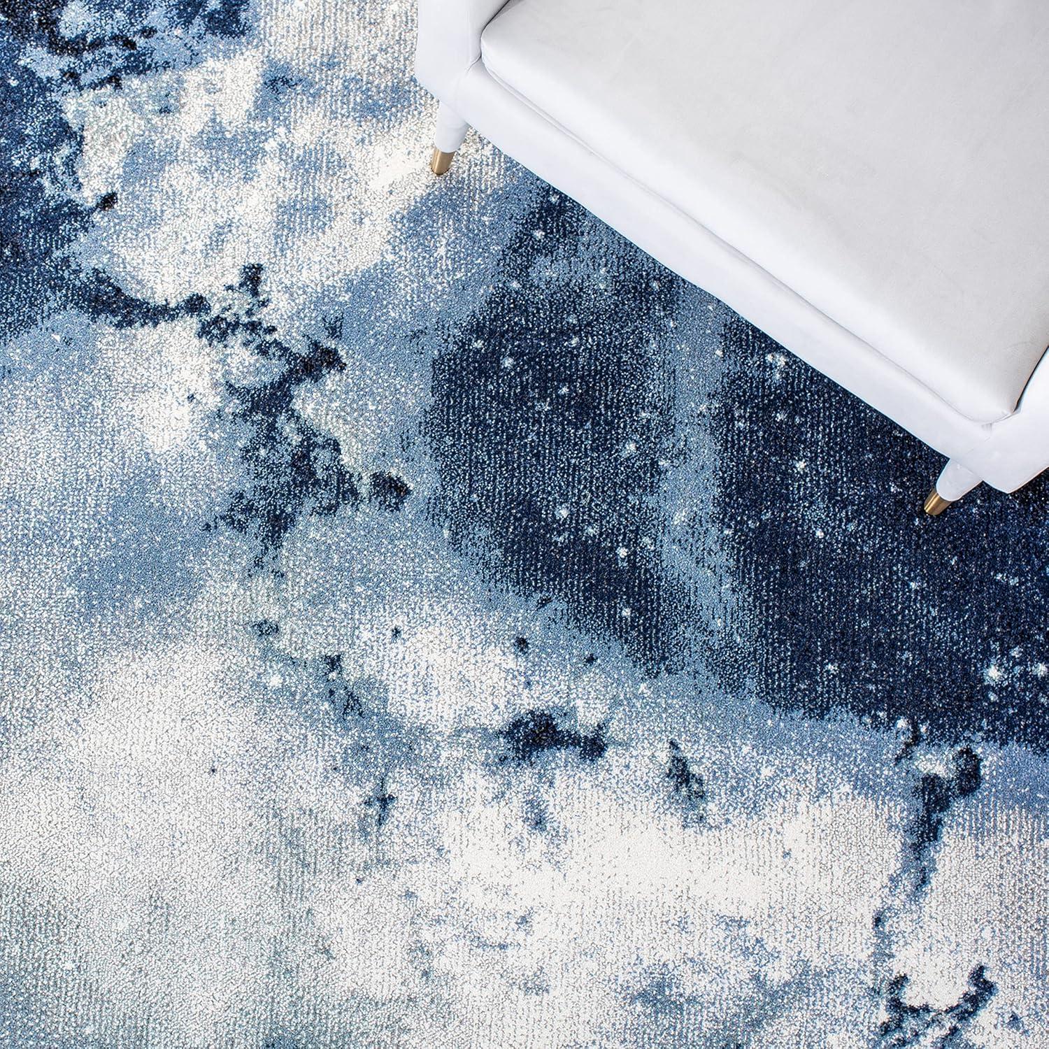 image:imageSAFAVIEH Galaxy Collection Area Rug 53 x 76 Orange amp Multi Abstract Design NonShedding amp Easy Care Ideal for High Traffic Areas in Living Room Bedroom GAL109DBlueIvory