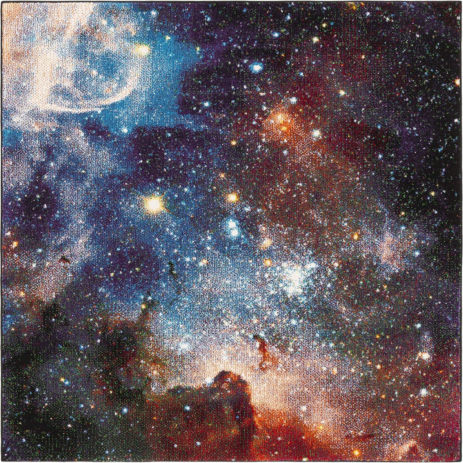 image:imageSAFAVIEH Galaxy Collection Area Rug 53 x 76 Orange amp Multi Abstract Design NonShedding amp Easy Care Ideal for High Traffic Areas in Living Room Bedroom GAL109DPurpleMulti