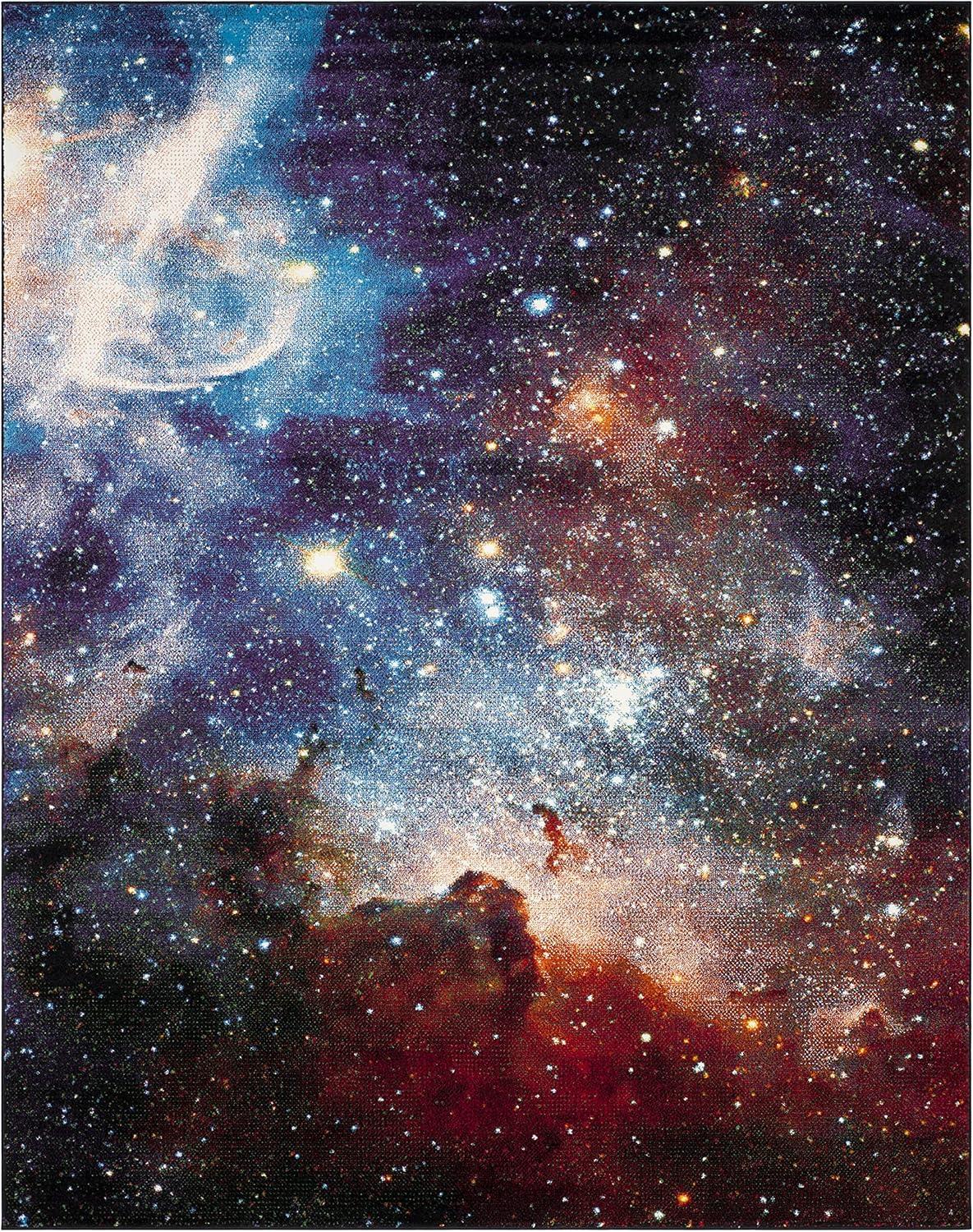 image:imageSAFAVIEH Galaxy Collection Area Rug 53 x 76 Orange amp Multi Abstract Design NonShedding amp Easy Care Ideal for High Traffic Areas in Living Room Bedroom GAL109DPurpleMulti