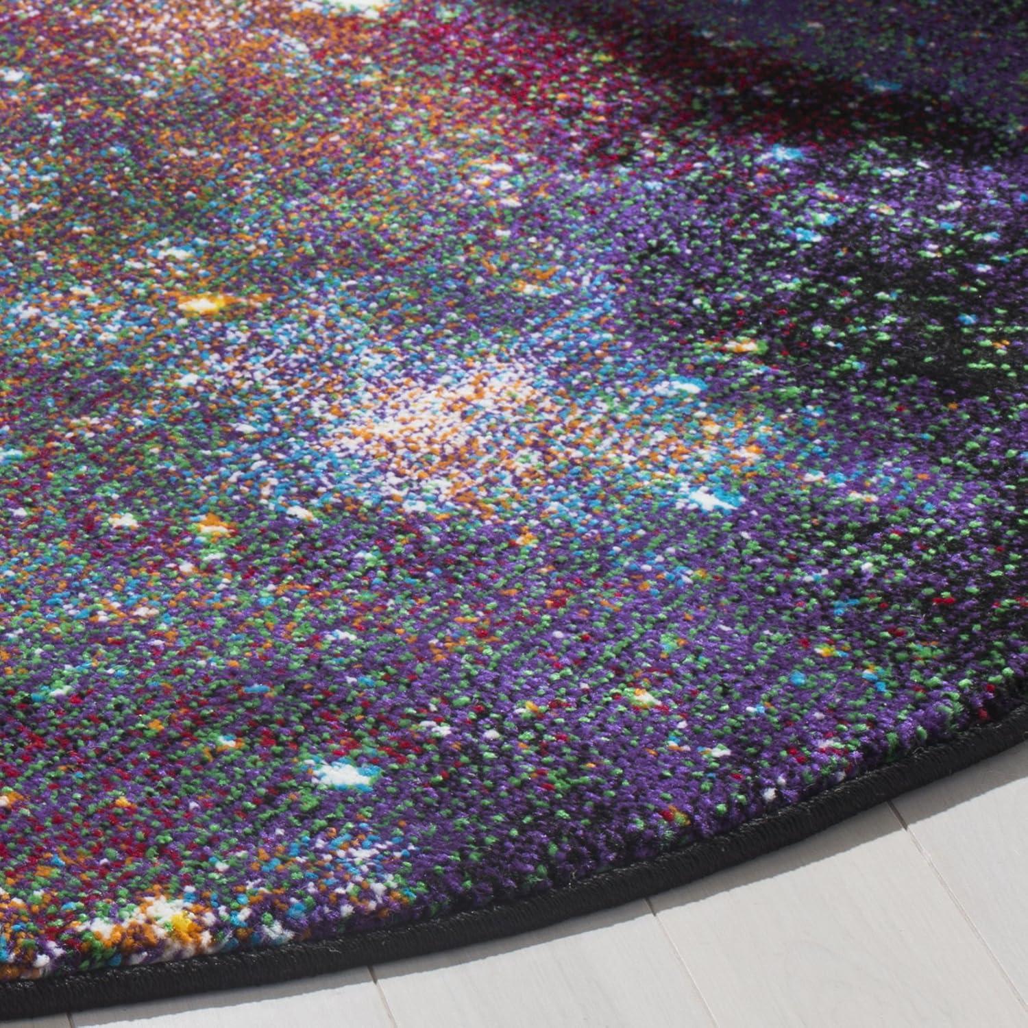 image:imageSAFAVIEH Galaxy Collection Area Rug 53 x 76 Orange amp Multi Abstract Design NonShedding amp Easy Care Ideal for High Traffic Areas in Living Room Bedroom GAL109DPurpleMulti