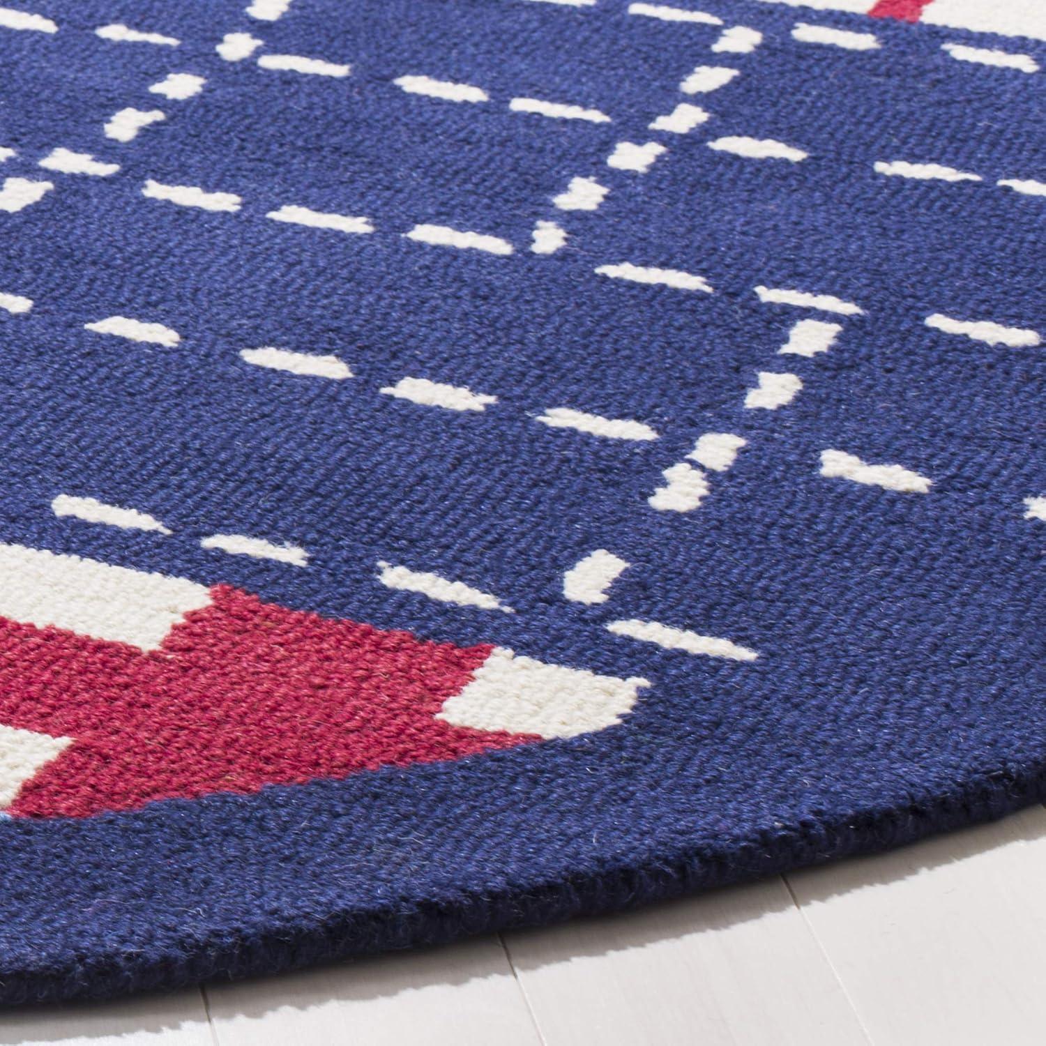 image:imageSAFAVIEH Kids Collection Accent Rug 4 x 6 Blue amp Multi Handmade Patchwork Wool Ideal for High Traffic Areas in Entryway Living Room Bedroom SFK318ABlueMulti