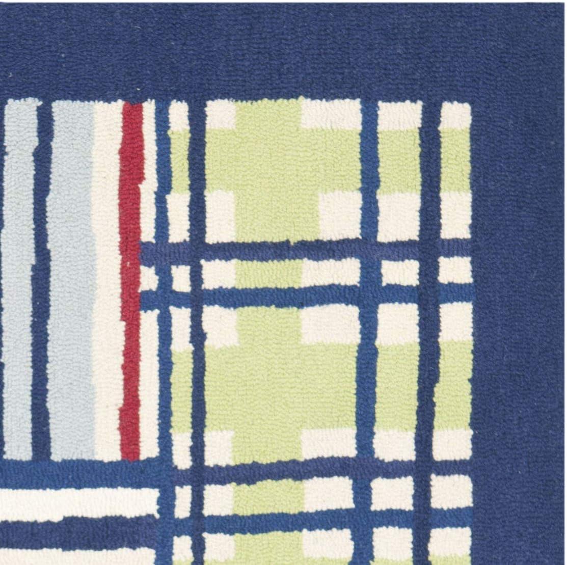 image:imageSAFAVIEH Kids Collection Accent Rug 4 x 6 Blue amp Multi Handmade Patchwork Wool Ideal for High Traffic Areas in Entryway Living Room Bedroom SFK318ABlueMulti