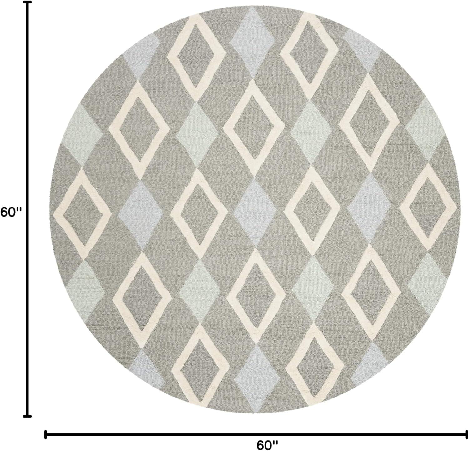 image:imageSAFAVIEH Kids Collection Area Rug 5 x 7 Grey amp Multi Handmade Diamond Wool Ideal for High Traffic Areas in Living Room Bedroom SFK902BGreyMulti