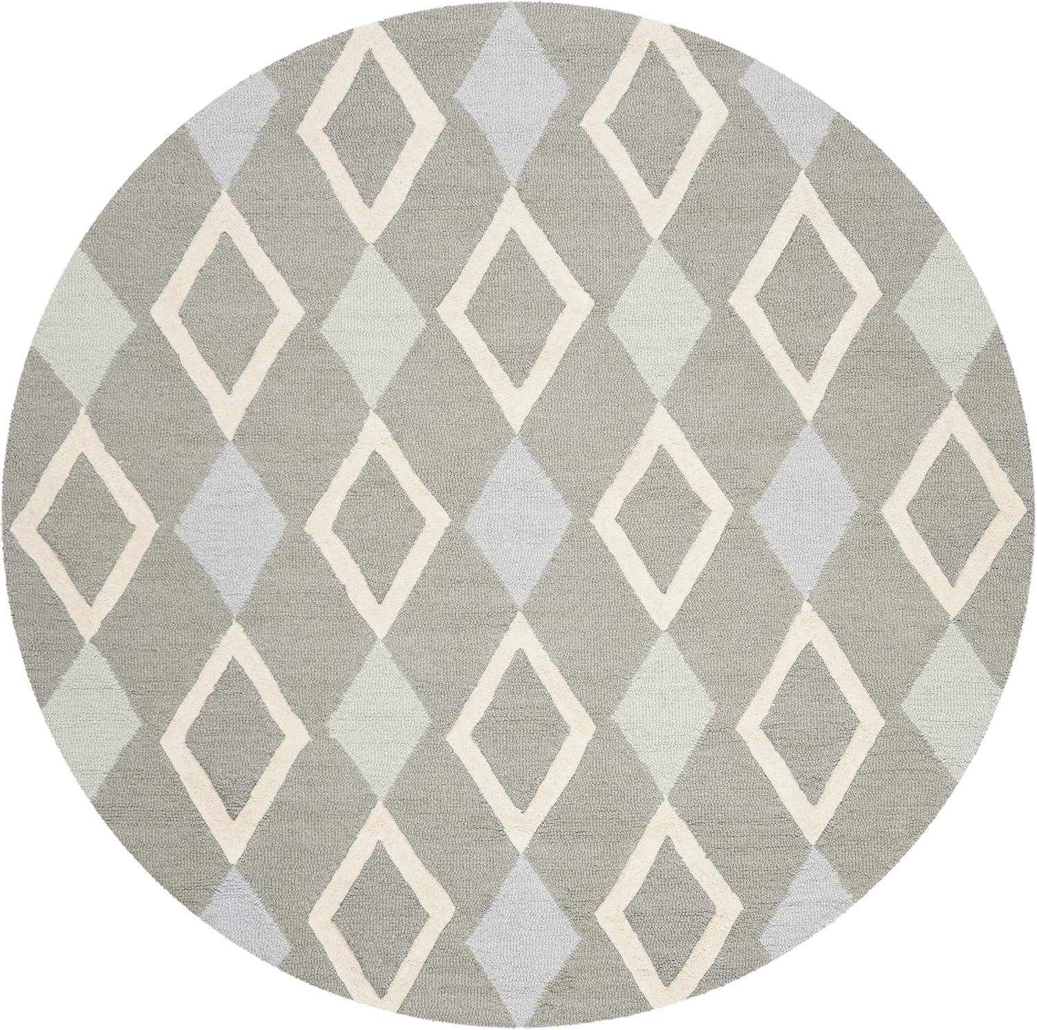image:imageSAFAVIEH Kids Collection Area Rug 5 x 7 Grey amp Multi Handmade Diamond Wool Ideal for High Traffic Areas in Living Room Bedroom SFK902BGreyMulti