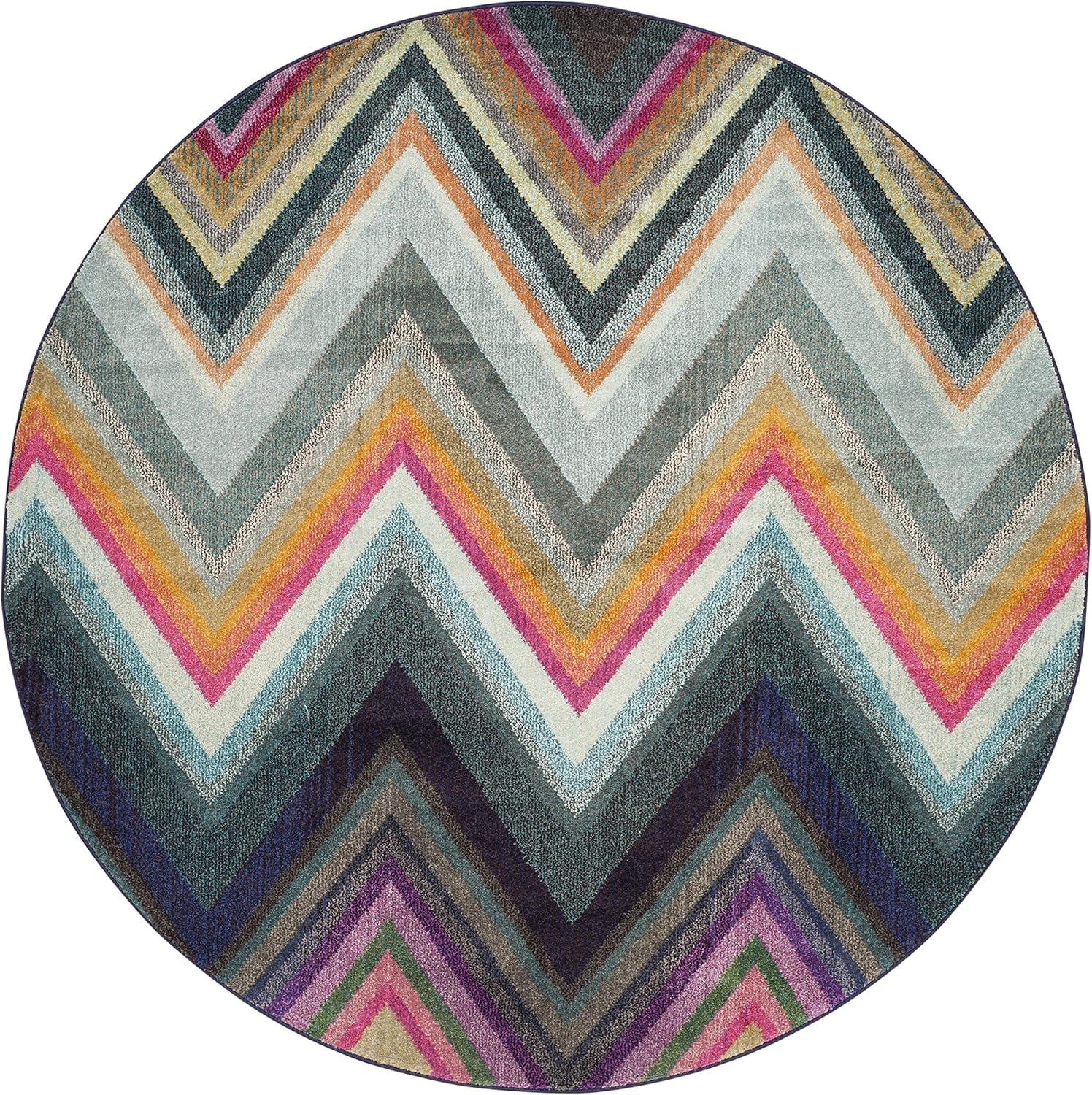 image:imageSAFAVIEH Monaco Collection Accent Rug 4 x 57 Multi Boho Chevron Design NonShedding amp Easy Care Ideal for High Traffic Areas in Entryway Living Room Bedroom MNC234FMulti Color
