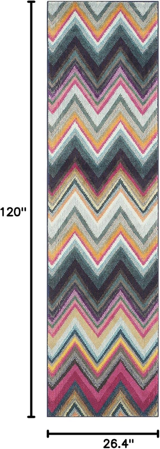 image:imageSAFAVIEH Monaco Collection Accent Rug 4 x 57 Multi Boho Chevron Design NonShedding amp Easy Care Ideal for High Traffic Areas in Entryway Living Room Bedroom MNC234FMulti Color