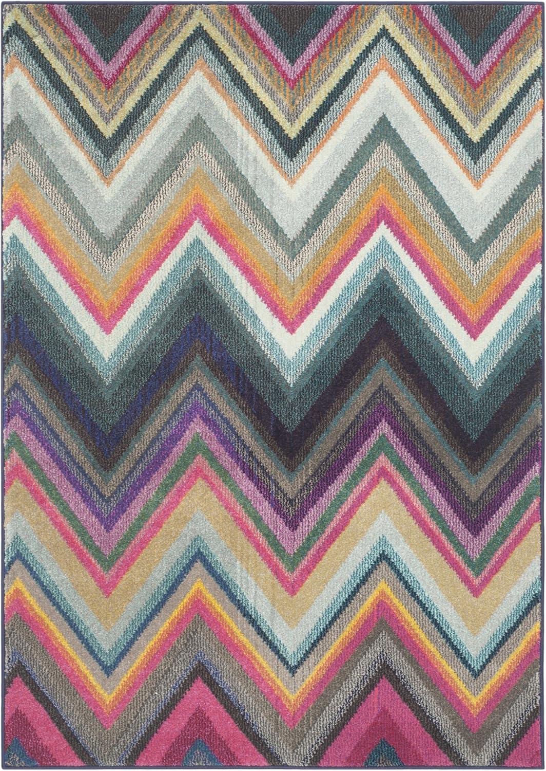 image:imageSAFAVIEH Monaco Collection Accent Rug 4 x 57 Multi Boho Chevron Design NonShedding amp Easy Care Ideal for High Traffic Areas in Entryway Living Room Bedroom MNC234FMulti Color