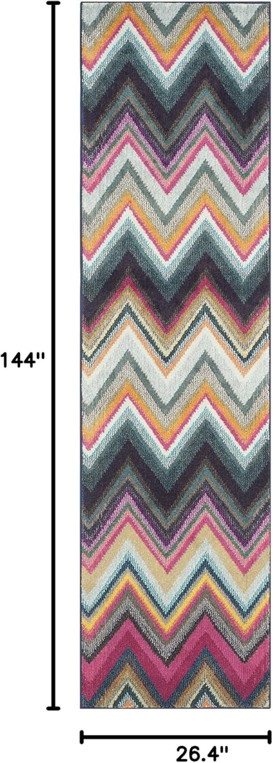 image:imageSAFAVIEH Monaco Collection Accent Rug 4 x 57 Multi Boho Chevron Design NonShedding amp Easy Care Ideal for High Traffic Areas in Entryway Living Room Bedroom MNC234FMulti Color