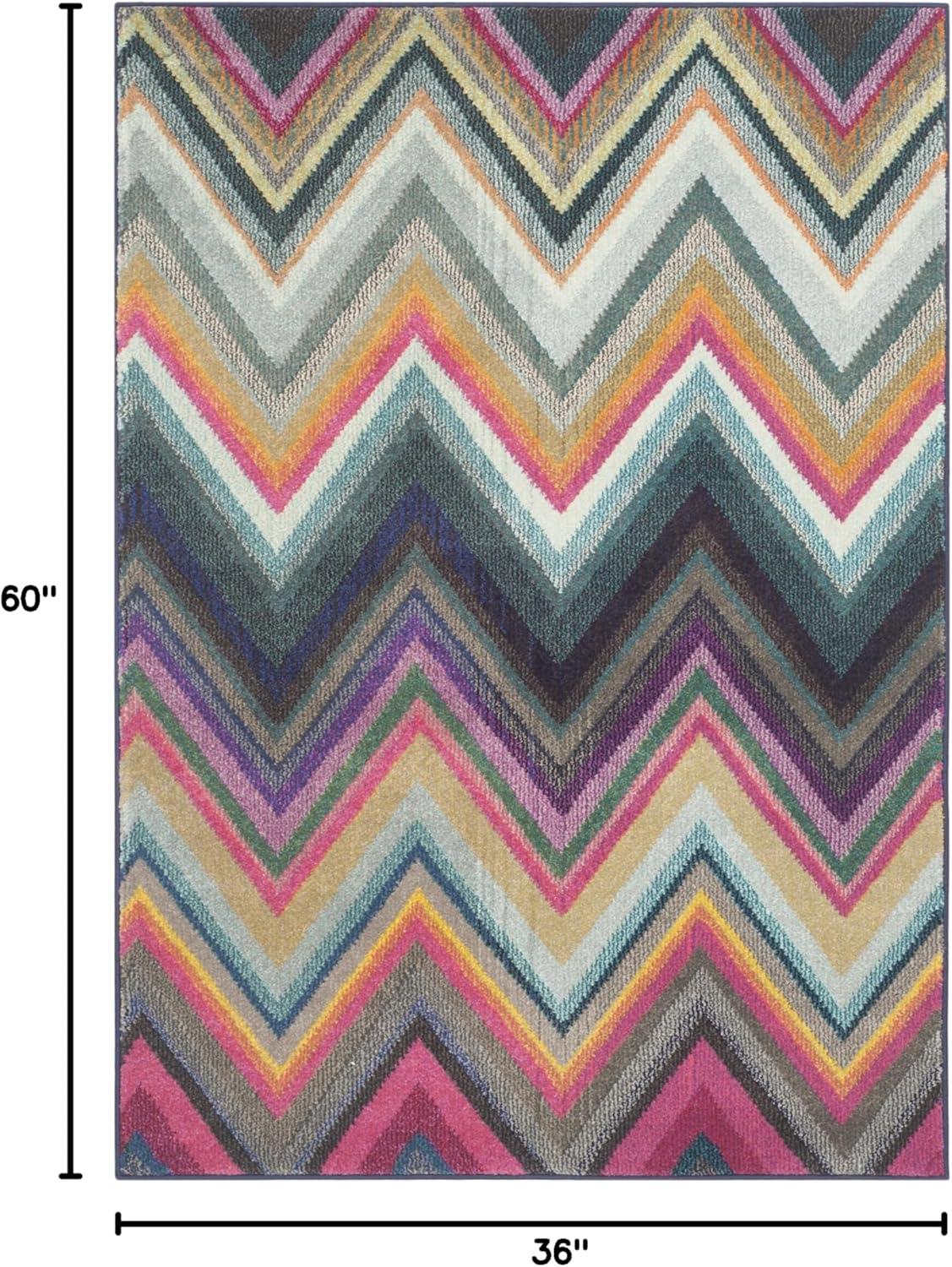 image:imageSAFAVIEH Monaco Collection Accent Rug 4 x 57 Multi Boho Chevron Design NonShedding amp Easy Care Ideal for High Traffic Areas in Entryway Living Room Bedroom MNC234FMulti Color