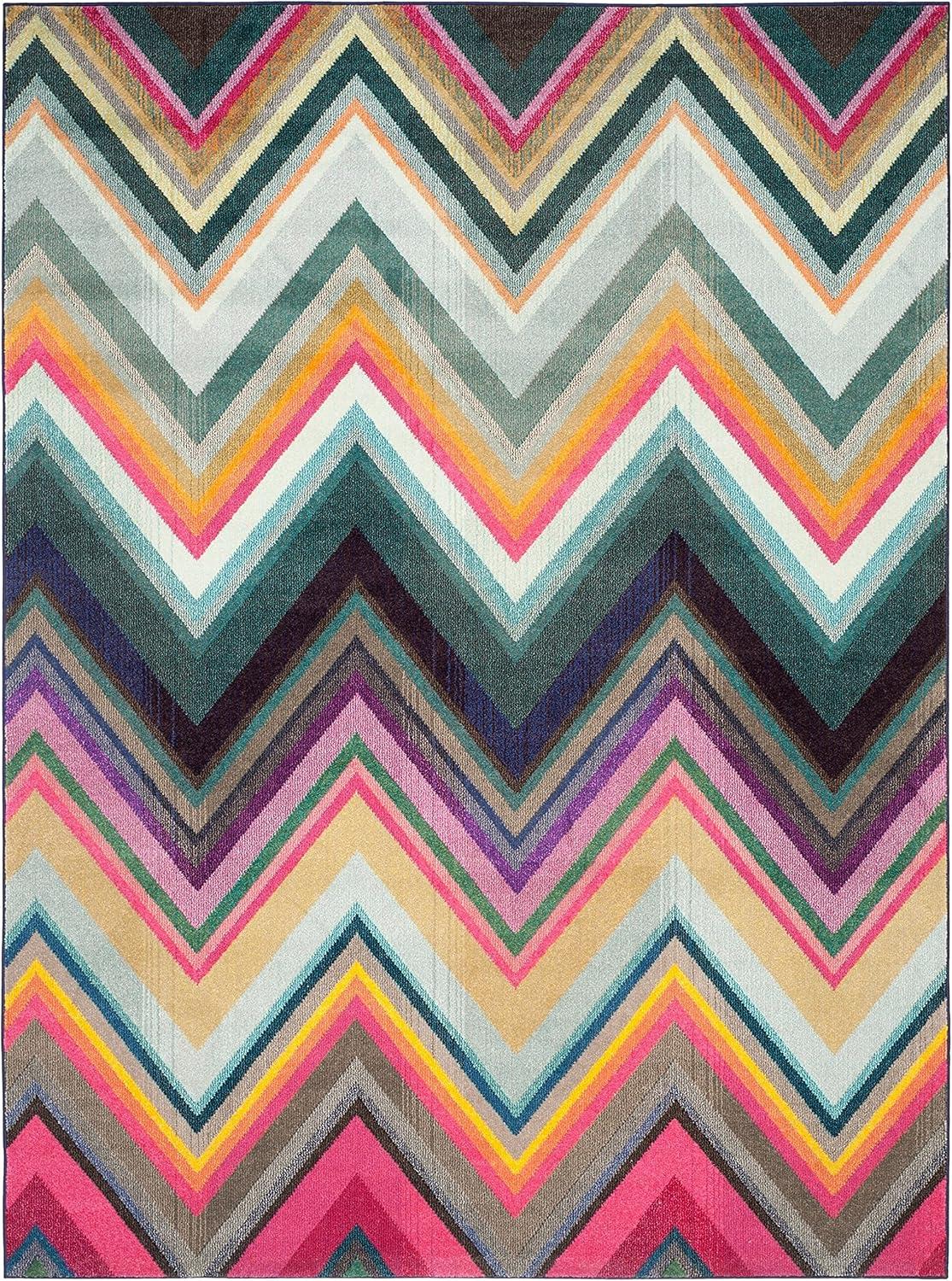 image:imageSAFAVIEH Monaco Collection Accent Rug 4 x 57 Multi Boho Chevron Design NonShedding amp Easy Care Ideal for High Traffic Areas in Entryway Living Room Bedroom MNC234FMulti Color