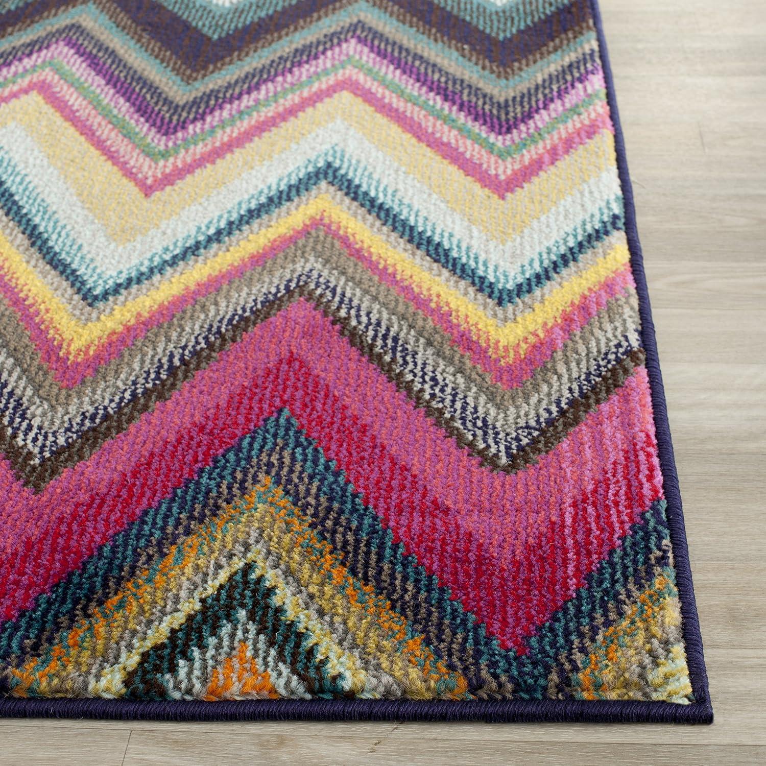 image:imageSAFAVIEH Monaco Collection Accent Rug 4 x 57 Multi Boho Chevron Design NonShedding amp Easy Care Ideal for High Traffic Areas in Entryway Living Room Bedroom MNC234FMulti Color