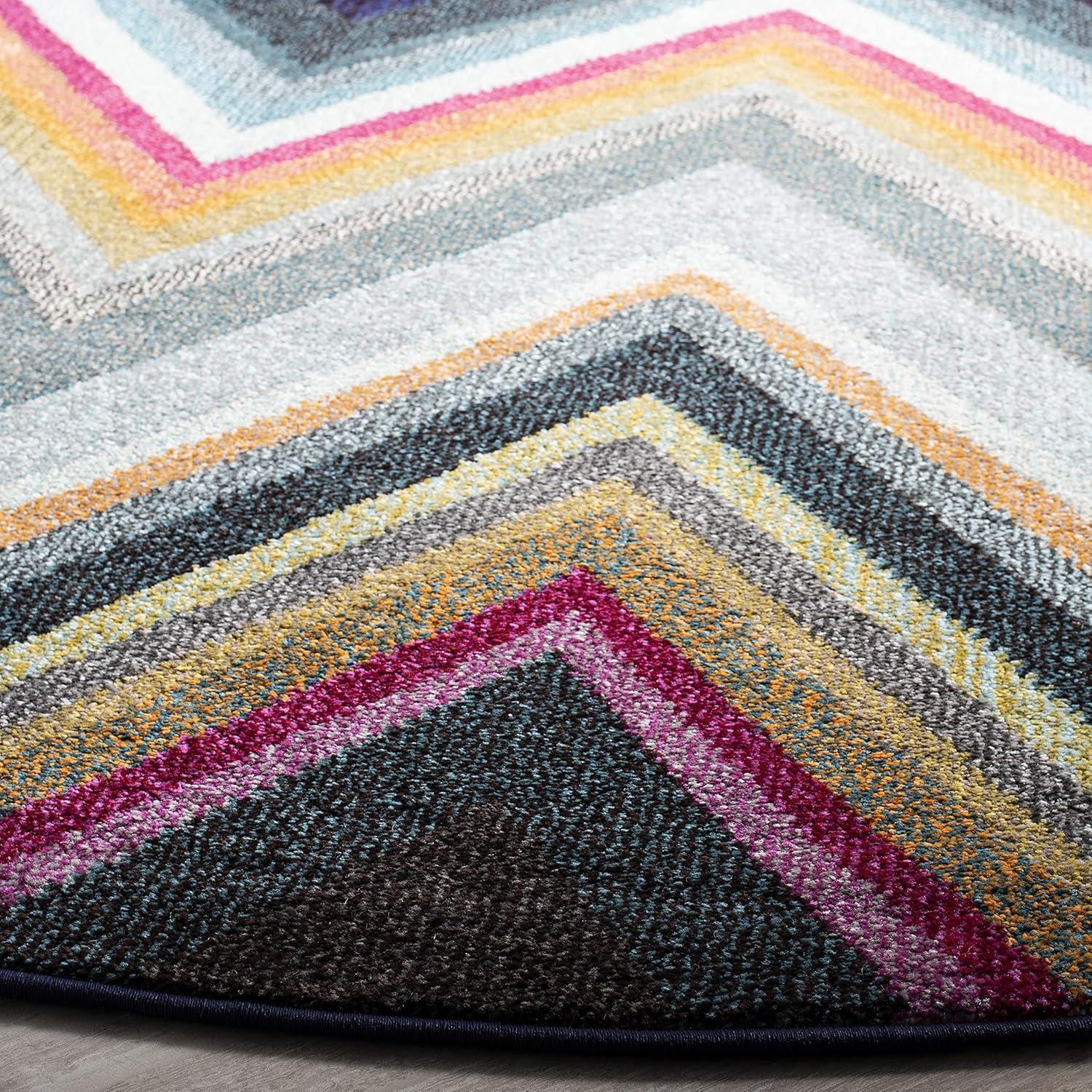 image:imageSAFAVIEH Monaco Collection Accent Rug 4 x 57 Multi Boho Chevron Design NonShedding amp Easy Care Ideal for High Traffic Areas in Entryway Living Room Bedroom MNC234FMulti Color