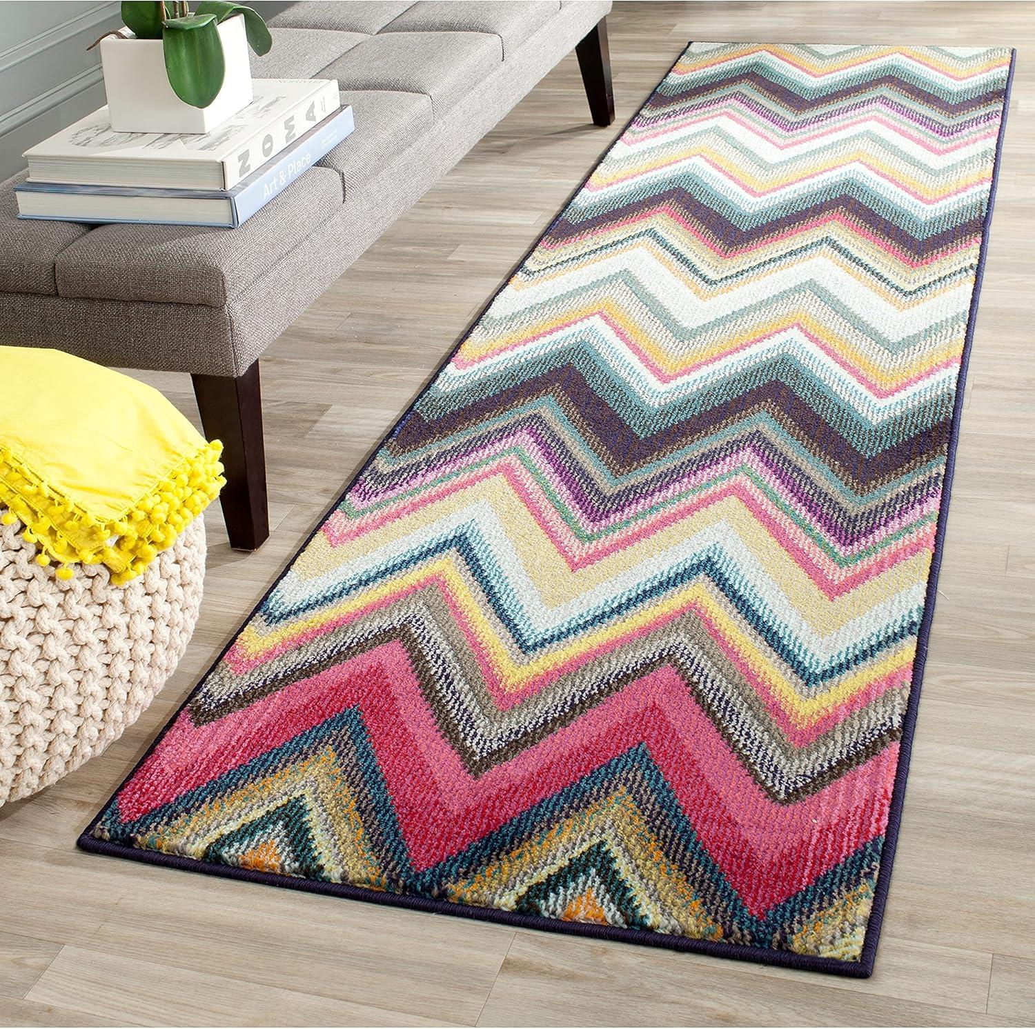 image:imageSAFAVIEH Monaco Collection Accent Rug 4 x 57 Multi Boho Chevron Design NonShedding amp Easy Care Ideal for High Traffic Areas in Entryway Living Room Bedroom MNC234FMulti Color