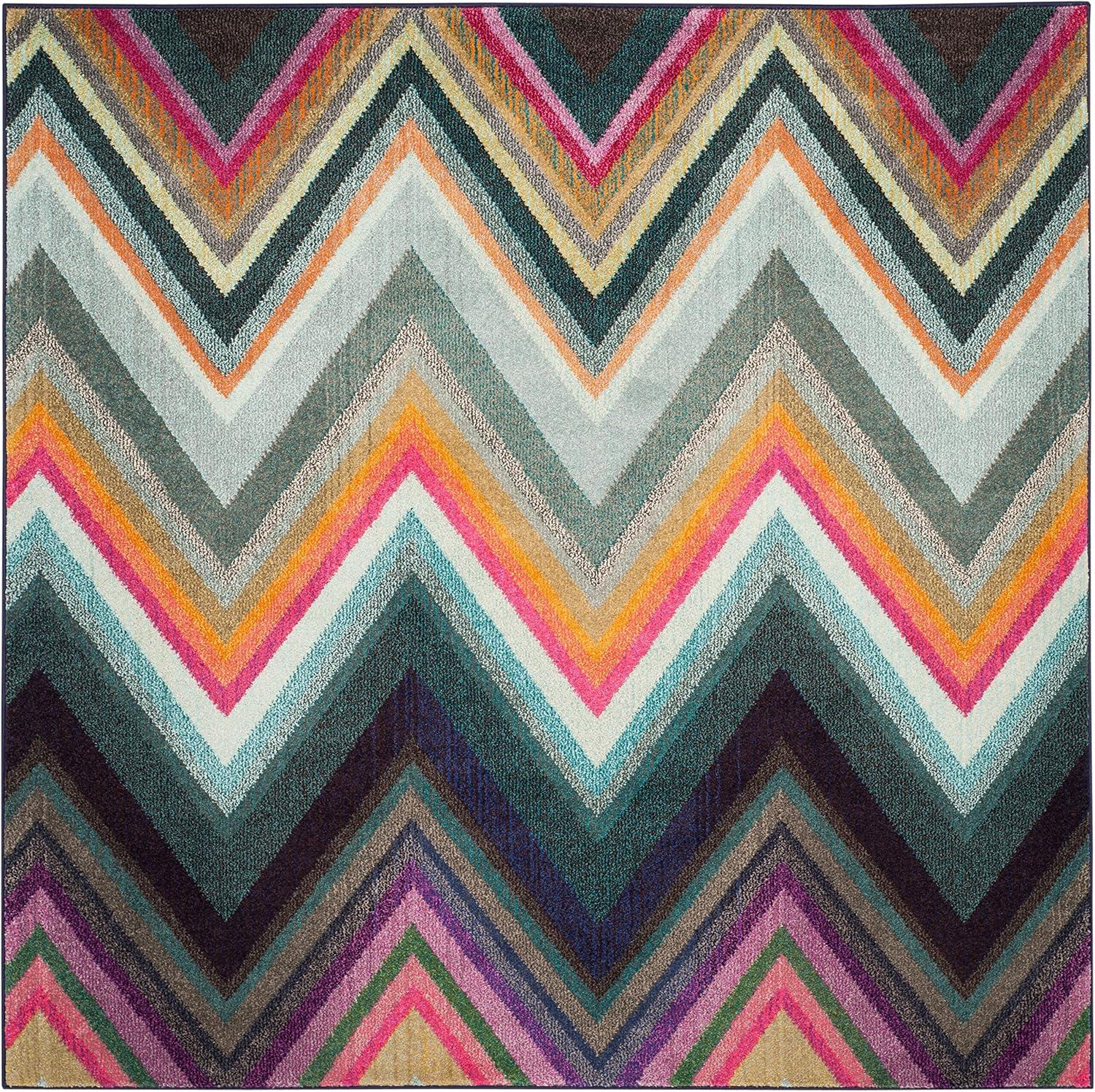 image:imageSAFAVIEH Monaco Collection Accent Rug 4 x 57 Multi Boho Chevron Design NonShedding amp Easy Care Ideal for High Traffic Areas in Entryway Living Room Bedroom MNC234FMulti Color