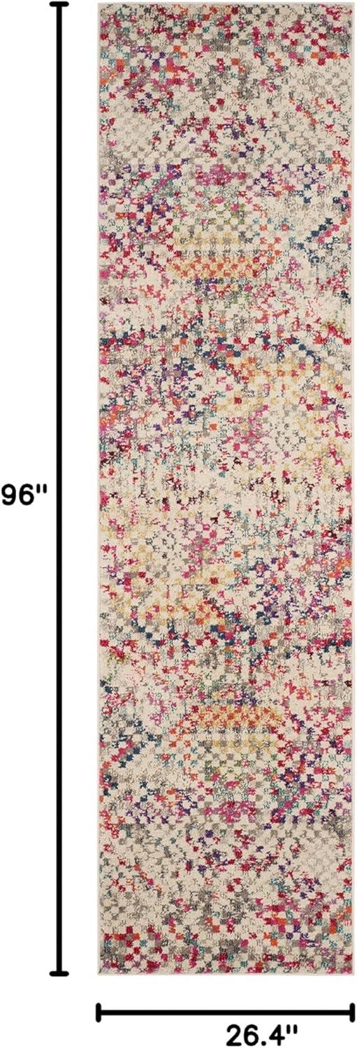 image:imageSAFAVIEH Monaco Collection Area Rug 51 x 77 Grey amp Multi Boho Pixel Abstract Design NonShedding amp Easy Care Ideal for High Traffic Areas in Living Room Bedroom MNC241GGreyMulti