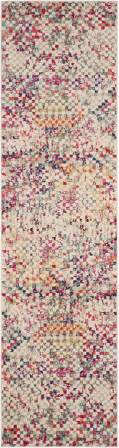 image:imageSAFAVIEH Monaco Collection Area Rug 51 x 77 Grey amp Multi Boho Pixel Abstract Design NonShedding amp Easy Care Ideal for High Traffic Areas in Living Room Bedroom MNC241GGreyMulti