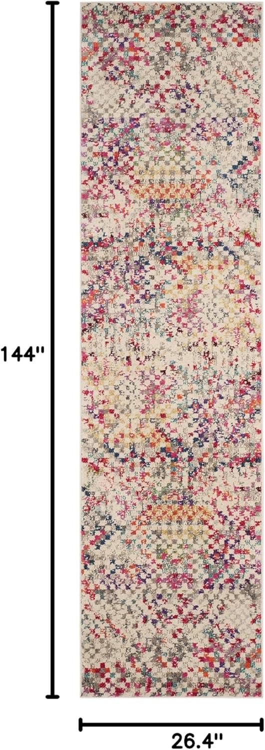 image:imageSAFAVIEH Monaco Collection Area Rug 51 x 77 Grey amp Multi Boho Pixel Abstract Design NonShedding amp Easy Care Ideal for High Traffic Areas in Living Room Bedroom MNC241GGreyMulti