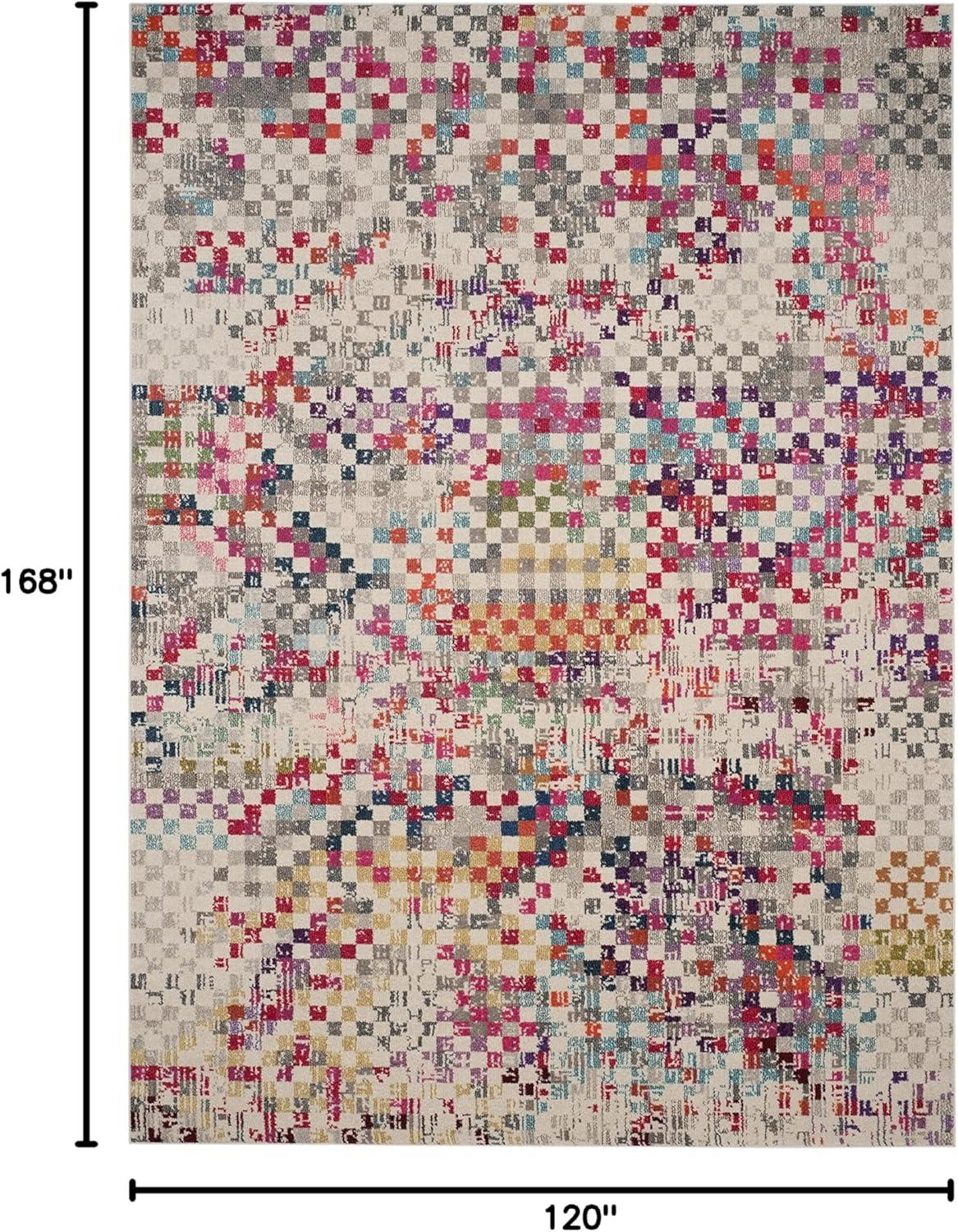 image:imageSAFAVIEH Monaco Collection Area Rug 51 x 77 Grey amp Multi Boho Pixel Abstract Design NonShedding amp Easy Care Ideal for High Traffic Areas in Living Room Bedroom MNC241GGreyMulti