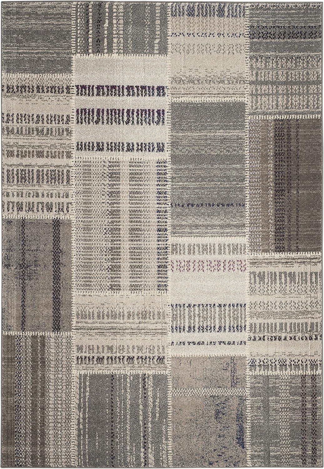 image:imageSAFAVIEH Monaco Collection Area Rug 51 x 77 Multi Modern Patchwork Distressed Design NonShedding amp Easy Care Ideal for High Traffic Areas in Living Room Bedroom MNC215FGreyMulti