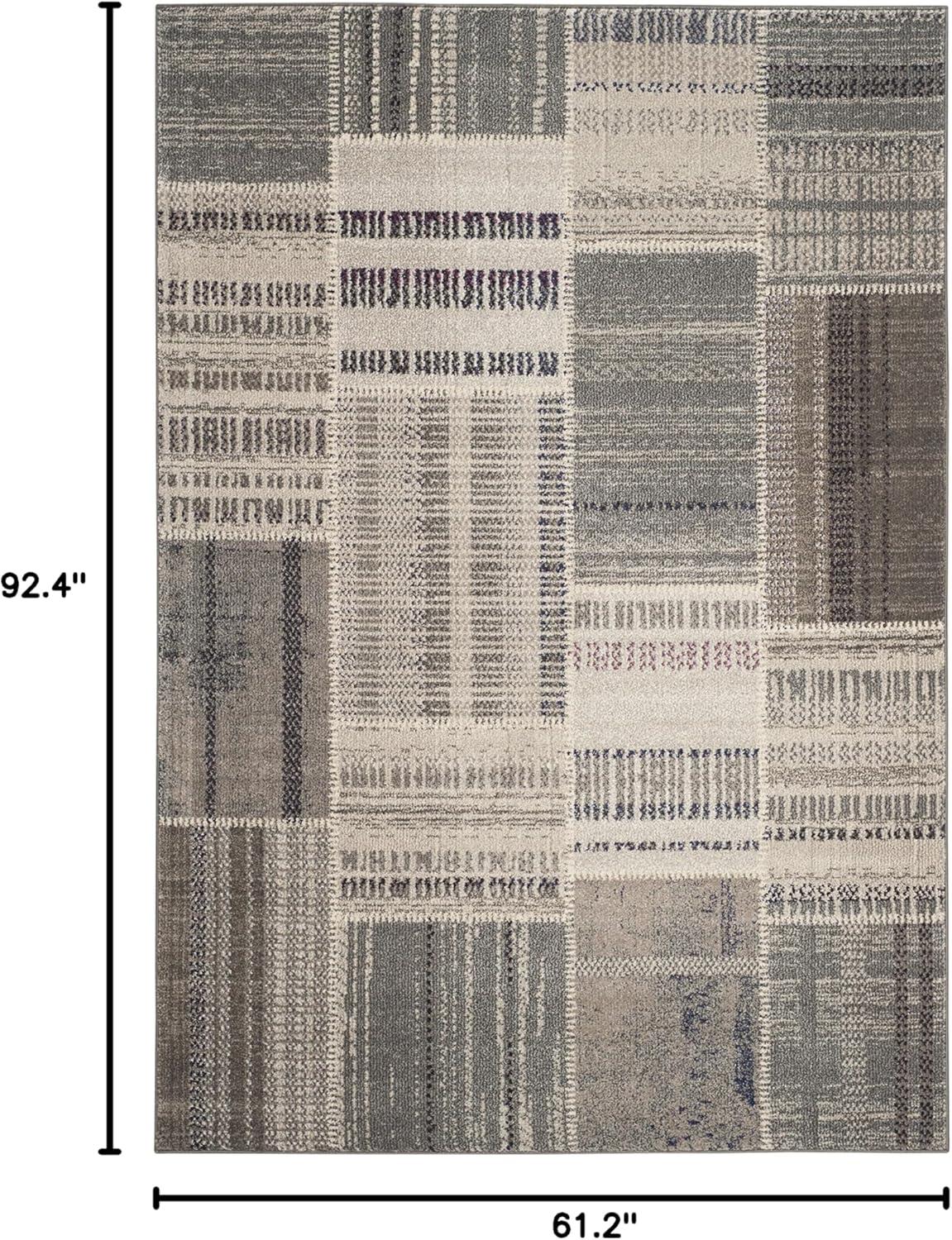 image:imageSAFAVIEH Monaco Collection Area Rug 51 x 77 Multi Modern Patchwork Distressed Design NonShedding amp Easy Care Ideal for High Traffic Areas in Living Room Bedroom MNC215FGreyMulti