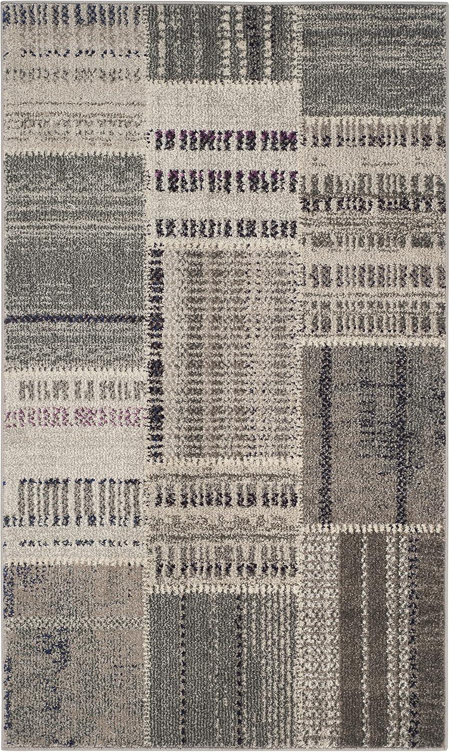 image:imageSAFAVIEH Monaco Collection Area Rug 51 x 77 Multi Modern Patchwork Distressed Design NonShedding amp Easy Care Ideal for High Traffic Areas in Living Room Bedroom MNC215FGreyMulti