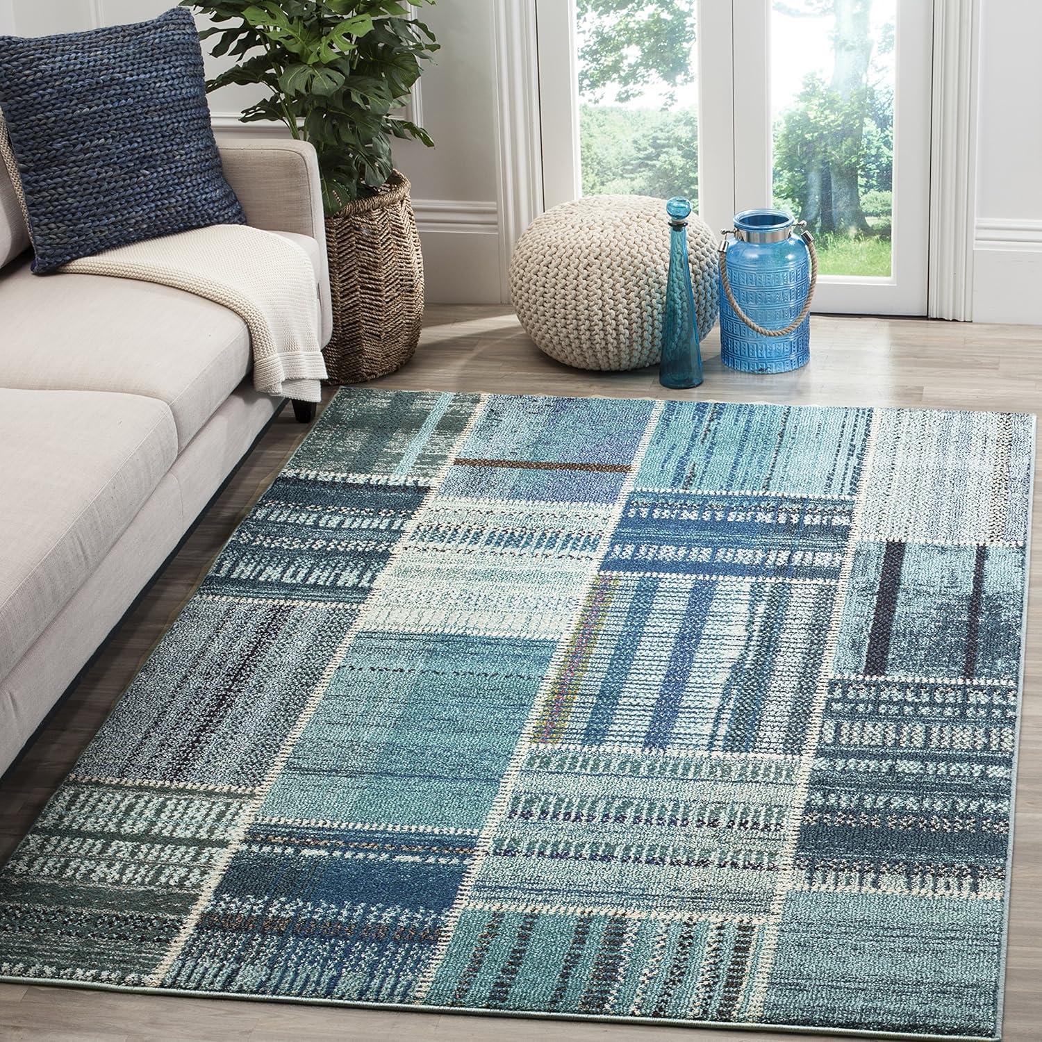 image:imageSAFAVIEH Monaco Collection Area Rug 51 x 77 Multi Modern Patchwork Distressed Design NonShedding amp Easy Care Ideal for High Traffic Areas in Living Room Bedroom MNC215FMulti Color