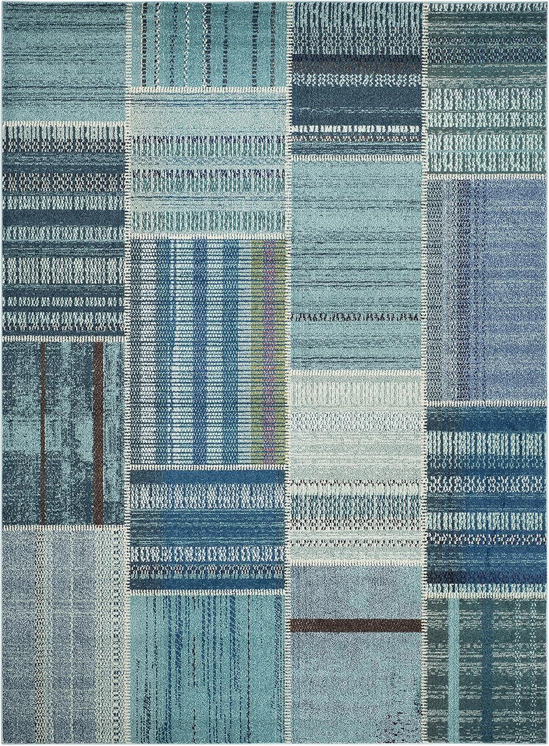 image:imageSAFAVIEH Monaco Collection Area Rug 51 x 77 Multi Modern Patchwork Distressed Design NonShedding amp Easy Care Ideal for High Traffic Areas in Living Room Bedroom MNC215FMulti Color
