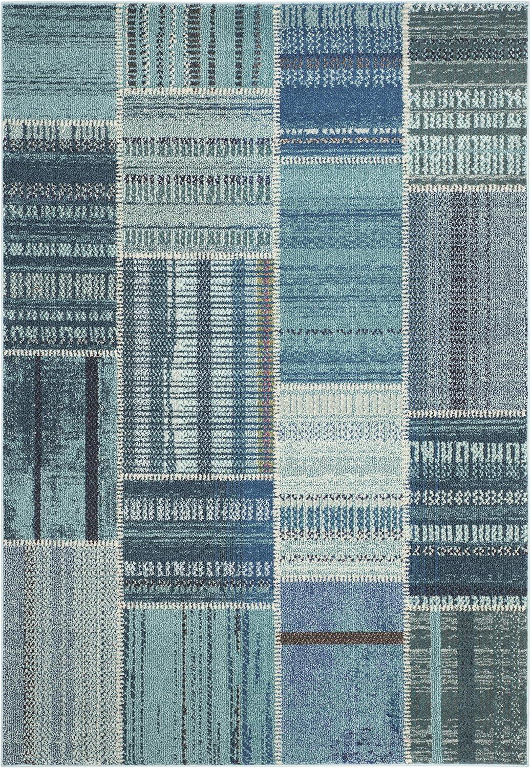 image:imageSAFAVIEH Monaco Collection Area Rug 51 x 77 Multi Modern Patchwork Distressed Design NonShedding amp Easy Care Ideal for High Traffic Areas in Living Room Bedroom MNC215FMulti Color
