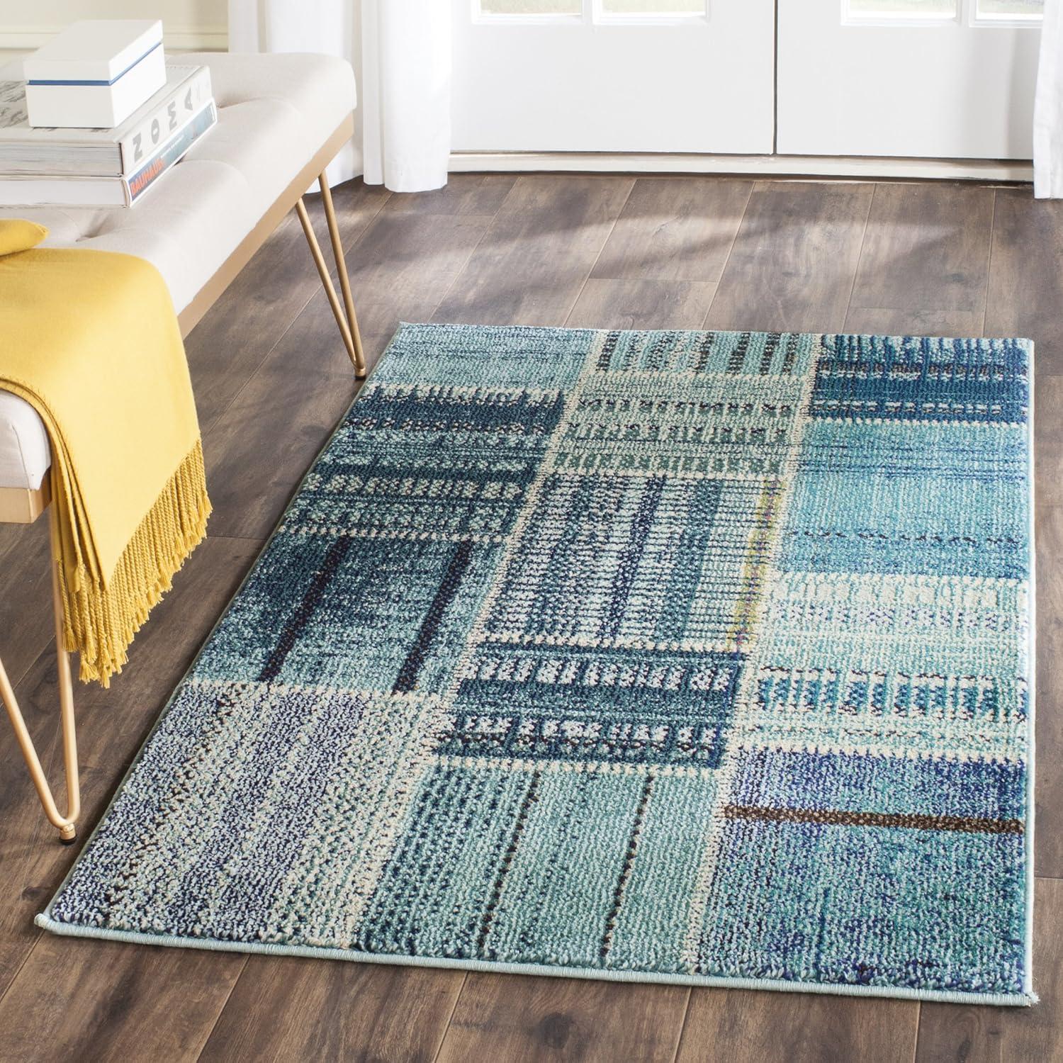 image:imageSAFAVIEH Monaco Collection Area Rug 51 x 77 Multi Modern Patchwork Distressed Design NonShedding amp Easy Care Ideal for High Traffic Areas in Living Room Bedroom MNC215FMulti Color