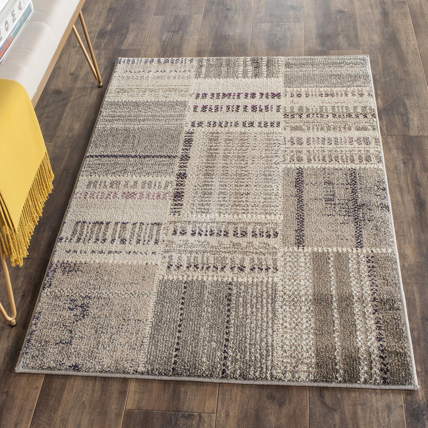 image:imageSAFAVIEH Monaco Collection Area Rug 51 x 77 Multi Modern Patchwork Distressed Design NonShedding amp Easy Care Ideal for High Traffic Areas in Living Room Bedroom MNC215FGreyMulti