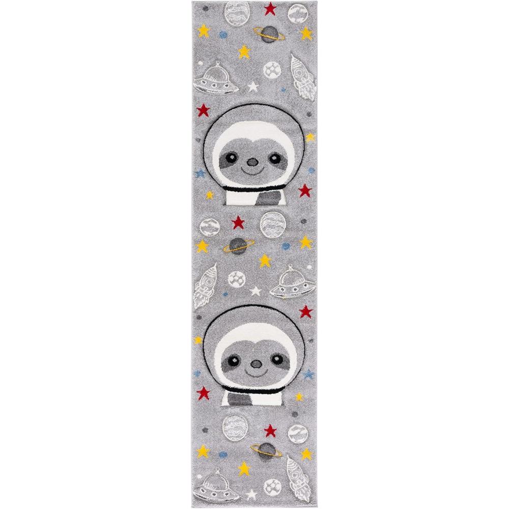 image:imageSAFAVIEH Carousel Kids Collection Accent Rug 4 x 6 Blue amp Grey Sloth Design NonShedding amp Easy Care Ideal for High Traffic Areas for Boys amp Girls in Playroom Nursery Bedroom CRK140MGreyIvory