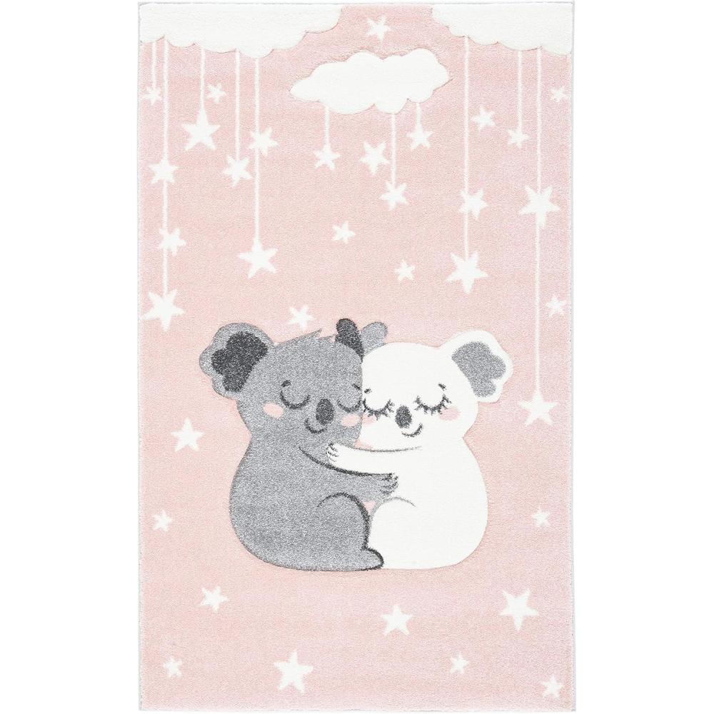 image:imageSAFAVIEH Carousel Kids Collection Accent Rug  4 x 6 Pink amp White Koala Design NonShedding amp Easy Care Ideal for High Traffic Areas for Boys amp Girls in Playroom Nursery Bedroom CRK195UPinkWhite
