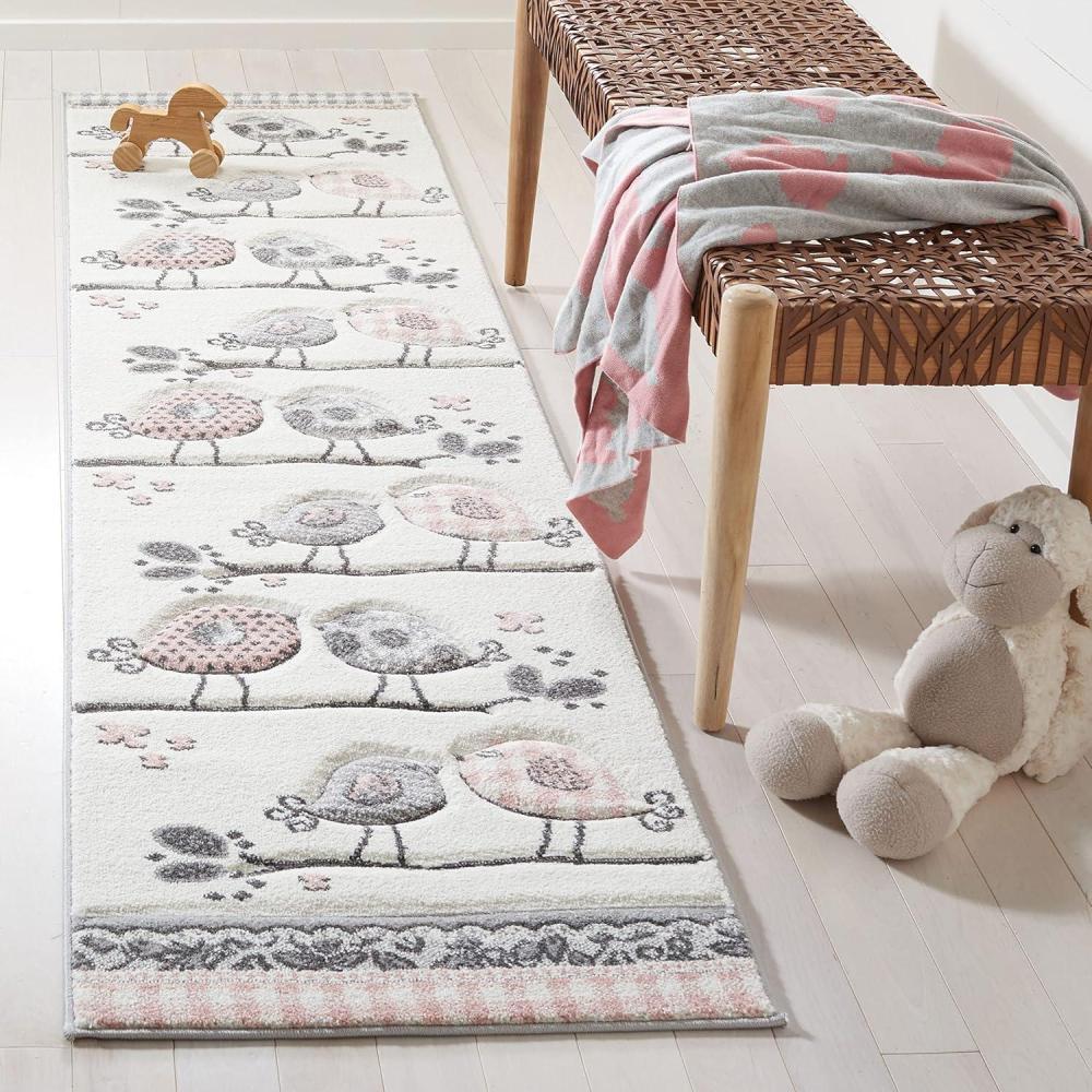 image:imageSAFAVIEH Carousel Kids Collection Area Rug 53 x 76 Pink amp Ivory Birds Design NonShedding amp Easy Care Ideal for High Traffic Areas for Boys amp Girls in Playroom Nursery Bedroom CRK153PPinkIvory