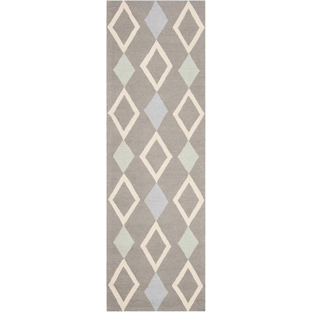 image:imageSAFAVIEH Kids Collection Area Rug 5 x 7 Grey amp Multi Handmade Diamond Wool Ideal for High Traffic Areas in Living Room Bedroom SFK902BGreyMulti