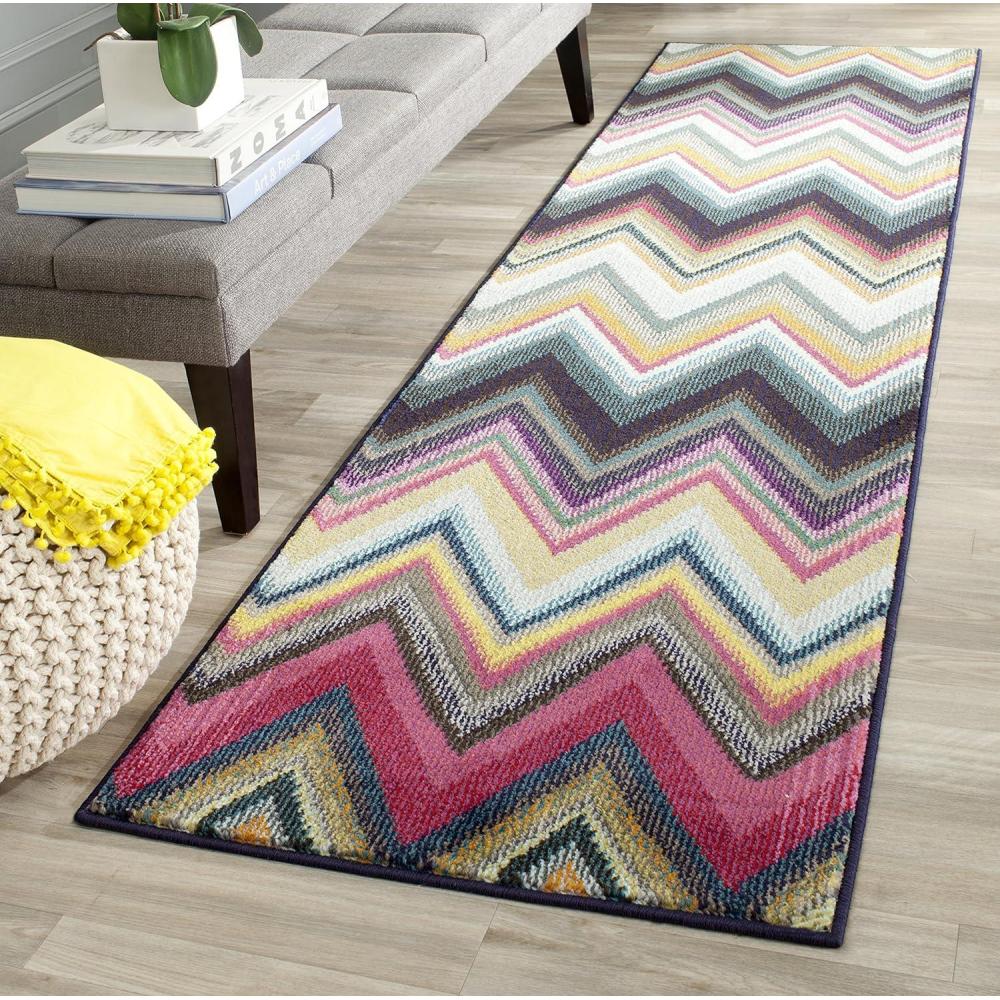 image:imageSAFAVIEH Monaco Collection Accent Rug  4 x 57 Multi Boho Chevron Design NonShedding amp Easy Care Ideal for High Traffic Areas in Entryway Living Room Bedroom MNC234FMulti Color