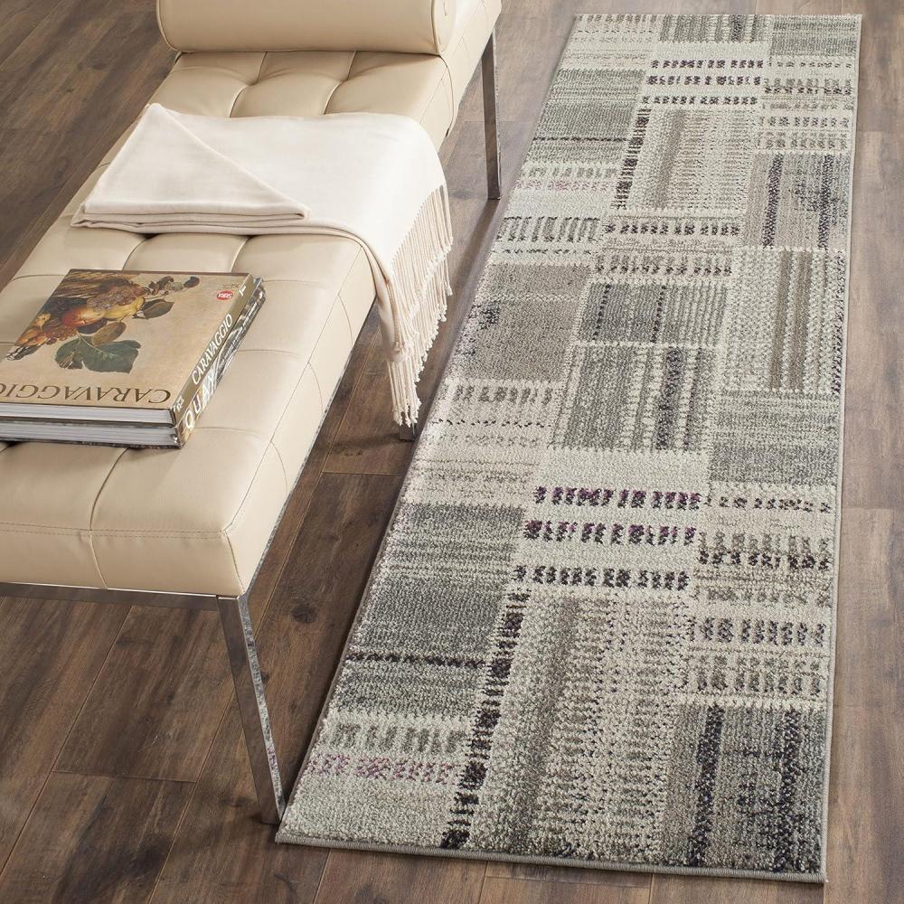 image:imageSAFAVIEH Monaco Collection Area Rug  51 x 77 Multi Modern Patchwork Distressed Design NonShedding amp Easy Care Ideal for High Traffic Areas in Living Room Bedroom MNC215FGreyMulti