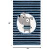 SAFAVIEH Carousel Kids Collection Accent Rug – 3’3″ x 5’3″, Navy & Ivory, Stripe Design, Non-Shedding & Easy Care, Ideal for High Traffic Areas for Boys & Girls in Playroom, Nursery, Bedroom (CRK126N)(Navy/Ivory)
