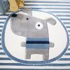 SAFAVIEH Carousel Kids Collection Accent Rug – 3’3″ x 5’3″, Navy & Ivory, Stripe Design, Non-Shedding & Easy Care, Ideal for High Traffic Areas for Boys & Girls in Playroom, Nursery, Bedroom (CRK126N)(Ivory/Blue)