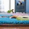 SAFAVIEH Carousel Kids Collection Accent Rug – 4′ x 6′, Blue & Green, Non-Shedding & Easy Care, Ideal for High Traffic Areas for Boys & Girls in Playroom, Nursery, Bedroom (CRK118M)(Blue/Green)