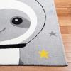 SAFAVIEH Carousel Kids Collection Accent Rug – 4′ x 6′, Blue & Grey, Sloth Design, Non-Shedding & Easy Care, Ideal for High Traffic Areas for Boys & Girls in Playroom, Nursery, Bedroom (CRK140M)(Grey/Ivory)