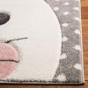 SAFAVIEH Carousel Kids Collection Accent Rug – 4′ x 6′, Pink & Grey, Bunny Ear Design, Non-Shedding & Easy Care, Ideal for High Traffic Areas for Boys & Girls in Playroom, Nursery, Bedroom (CRK168P)(Pink/Grey)