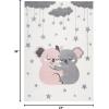 SAFAVIEH Carousel Kids Collection Accent Rug – 4′ x 6′, Pink & White, Koala Design, Non-Shedding & Easy Care, Ideal for High Traffic Areas for Boys & Girls in Playroom, Nursery, Bedroom (CRK195U)(Ivory/Pink)