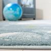 SAFAVIEH Carousel Kids Collection Area Rug – 5’3″ x 7’6″, Grey & Lavender, Non-Shedding & Easy Care, Ideal for High Traffic Areas for Boys & Girls in Playroom, Nursery, Bedroom (CRK103F)(Teal/Ivory)