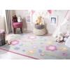SAFAVIEH Kids Collection Accent Rug – 4′ x 6′, Blue & Multi, Handmade Floral Wool, Ideal for High Traffic Areas in Entryway, Living Room, Bedroom (SFK311A)(Blue/Multi)