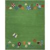 SAFAVIEH Kids Collection Accent Rug – 4′ x 6′, Green & Multi, Handmade Grass and Flowers Wool, Ideal for High Traffic Areas in Entryway, Living Room, Bedroom (SFK751A)(Green/Multi)